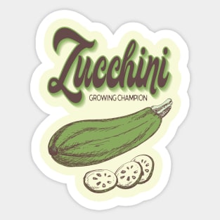 Zucchini Growing Champion Sticker